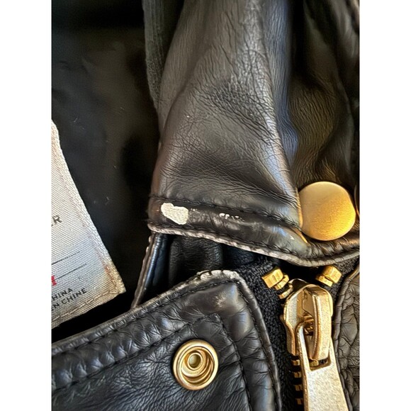 We The Free Hooded Black Vegan Leather Jacket Size Medium - Picture 6 of 6